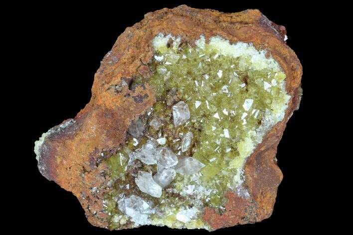 Gemmy, Yellow Adamite & Calcite Association - Durango, Mexico #88898